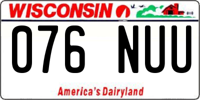 WI license plate 076NUU