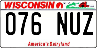 WI license plate 076NUZ