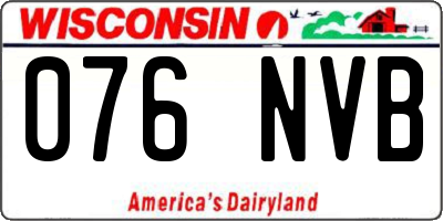 WI license plate 076NVB