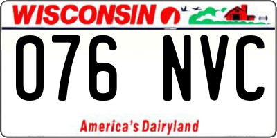 WI license plate 076NVC