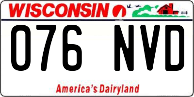 WI license plate 076NVD