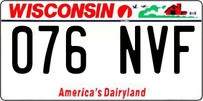 WI license plate 076NVF