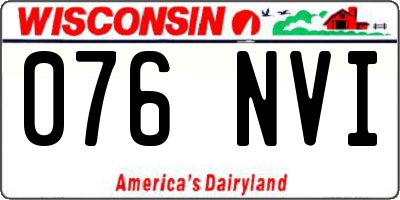 WI license plate 076NVI
