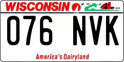 WI license plate 076NVK