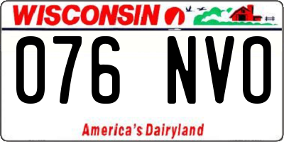 WI license plate 076NVO