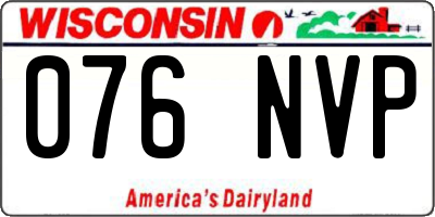 WI license plate 076NVP