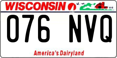 WI license plate 076NVQ