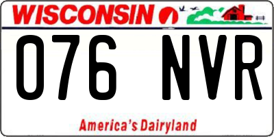 WI license plate 076NVR