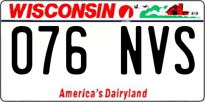 WI license plate 076NVS