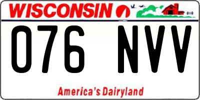 WI license plate 076NVV
