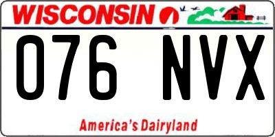WI license plate 076NVX