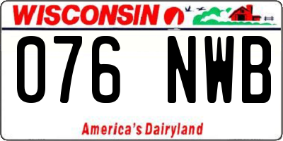 WI license plate 076NWB