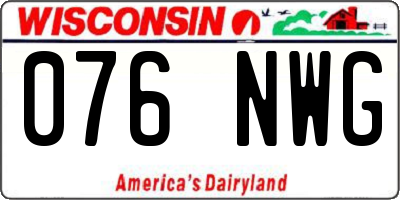 WI license plate 076NWG