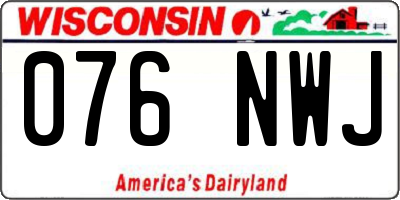 WI license plate 076NWJ