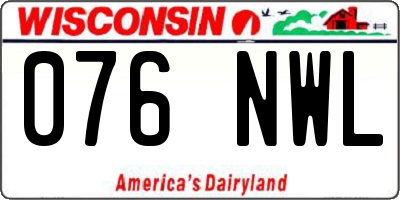 WI license plate 076NWL