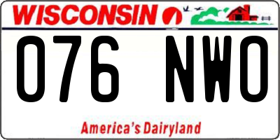 WI license plate 076NWO