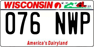 WI license plate 076NWP