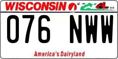 WI license plate 076NWW
