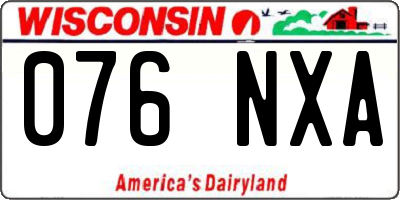 WI license plate 076NXA