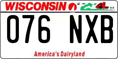 WI license plate 076NXB