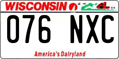 WI license plate 076NXC