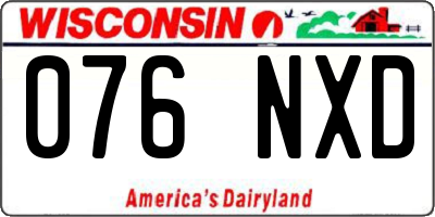WI license plate 076NXD
