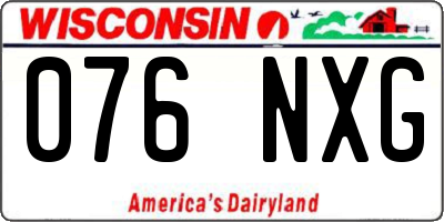 WI license plate 076NXG