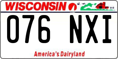 WI license plate 076NXI