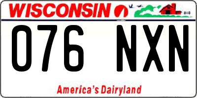 WI license plate 076NXN
