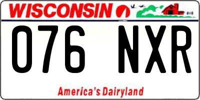 WI license plate 076NXR