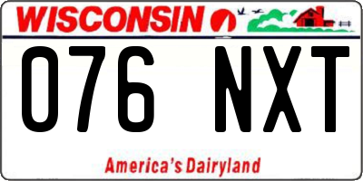 WI license plate 076NXT