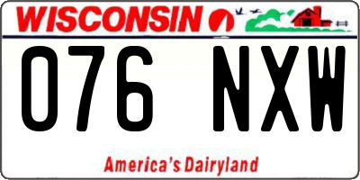 WI license plate 076NXW