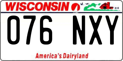 WI license plate 076NXY