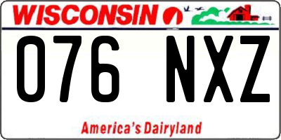 WI license plate 076NXZ