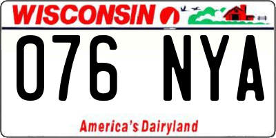 WI license plate 076NYA