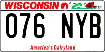 WI license plate 076NYB