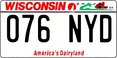 WI license plate 076NYD