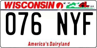 WI license plate 076NYF
