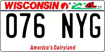 WI license plate 076NYG