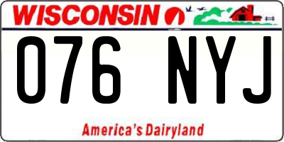 WI license plate 076NYJ