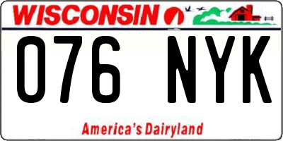 WI license plate 076NYK