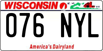 WI license plate 076NYL