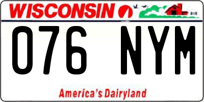 WI license plate 076NYM