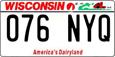 WI license plate 076NYQ