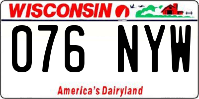 WI license plate 076NYW