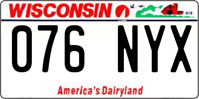 WI license plate 076NYX