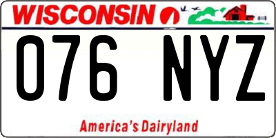 WI license plate 076NYZ