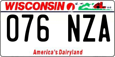 WI license plate 076NZA