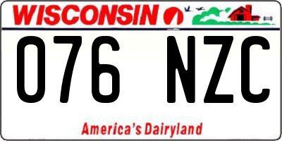 WI license plate 076NZC