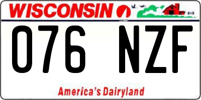WI license plate 076NZF